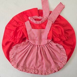 Vintage Red Gingham Twirly Dress 9-12 months